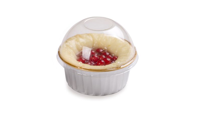 4 oz Round Silver Aluminum Baking Cup with Plastic Dome Lid