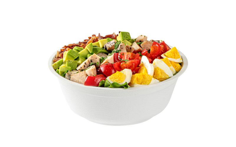 32 oz Round White Sugarcane Salad Bowl