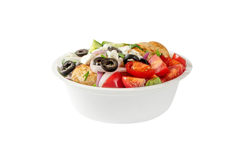 18 oz Round White Sugarcane Salad Bowl