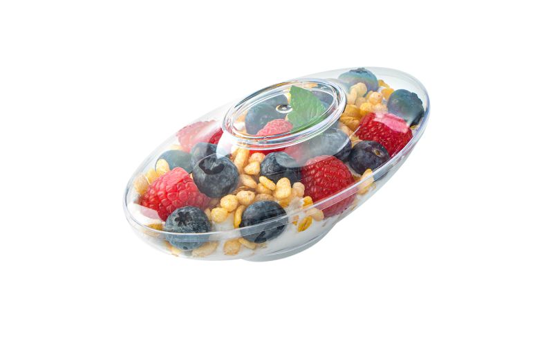 6 oz Oval Clear Plastic Deli Cup with Lid