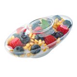 6 oz Oval Clear Plastic Deli Cup with Lid