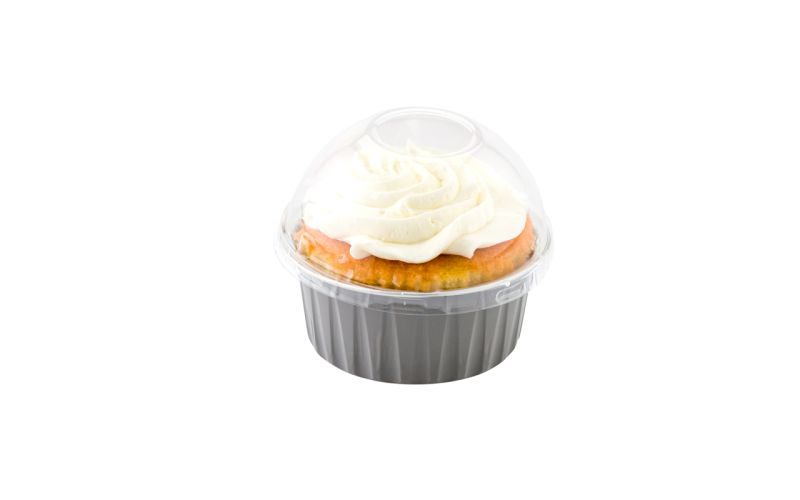 Round Clear Plastic Dome Lid - Fits 4 oz Aluminum Baking Cup