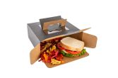 Square Black Paper Cake Box - with Pop-Up Handle, Window