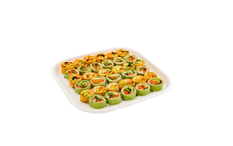Square White Sugarcane Tray - 16in x 16in