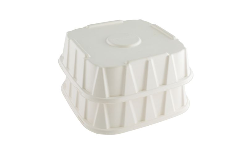 Square White Sugarcane Tray Lid - Fits 16in