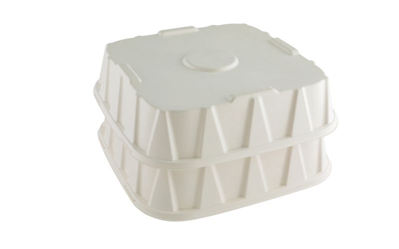 Square White Sugarcane  Tray Lid - Fits 18in