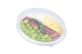 Oval Clear Plastic Ripple Dome Lid