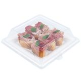 Square Clear Plastic Dome Lid - Fits Sugarcane Medium Plate