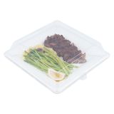 Square Clear Plastic Dome Lid - Fits Sugarcane Large Plate