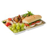Rectangle White Sugarcane Food Tray - 10.5in x 8.5in