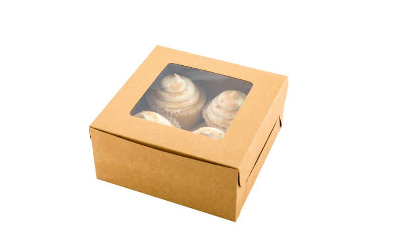 Square Kraft Cupcake Window Box