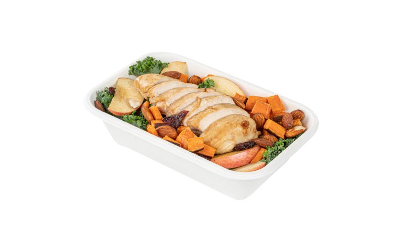 32 oz Rectangle White Sugarcane Container