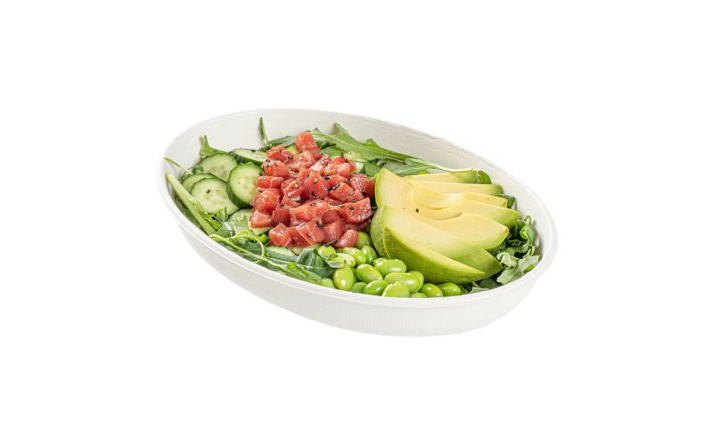 26 oz Oval White Sugarcane  Salad Plate