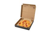 Kraft and Black Paper Corrugated Pizza Box