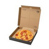 Kraft and Black Paper Corrugated Pizza Box