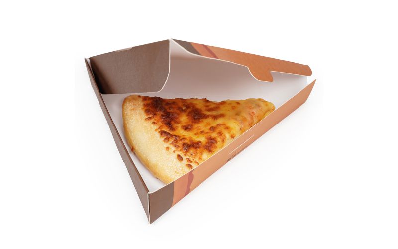 Kraft Paper Pizza Slice Box, Clamshell