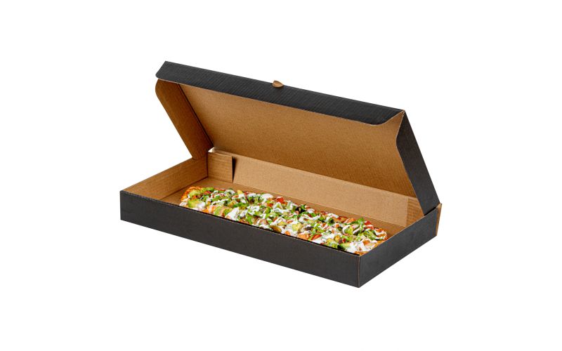 Kraft & Black Paper Corrugated Flatbread Box