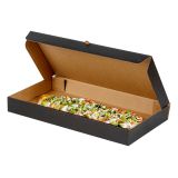 Kraft & Black Paper Corrugated Flatbread Box