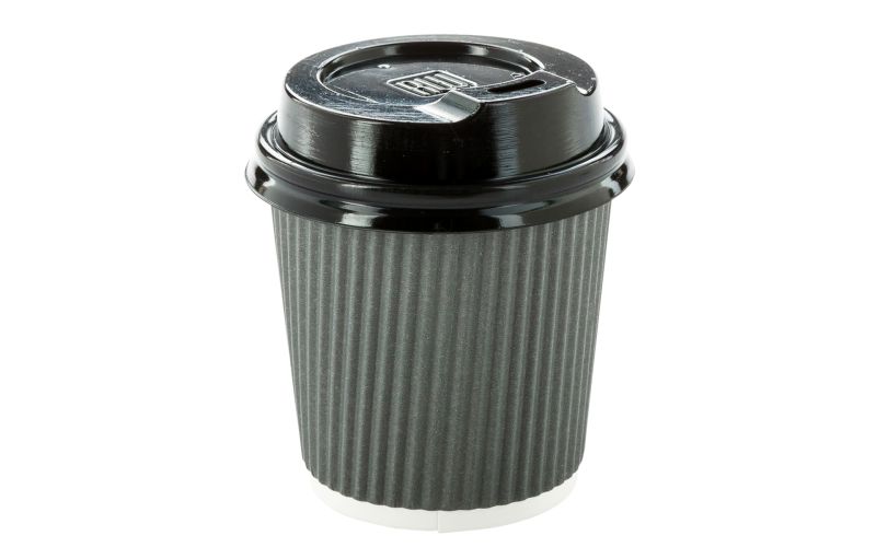 Black Plastic Coffee Cup Lid - Fits 4 oz