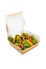 26 oz Rectangle Kraft Paper Medium Bio Salad Box