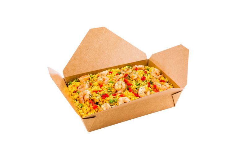 49 oz Rectangle Kraft Paper #2 Take Out Container