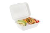 20 oz White Sugarcane Clamshell Container