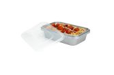 24 oz Silver Plastic Tamper-Evident Container with Clear Lid