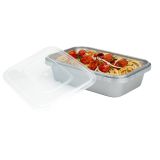 24 oz Silver Plastic Tamper-Evident Container with Clear Lid