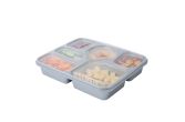51 oz Silver Plastic Tamper-Evident 6-Compartment Container