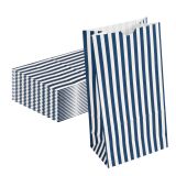 Blue & White Stripe Paper Bag, 4 lb