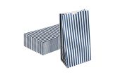 Blue & White Stripe Paper Bag, 6 lb