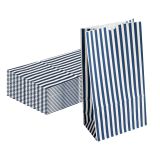 Blue & White Stripe Paper Bag, 6 lb