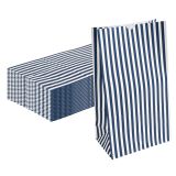 Blue & White Stripe Paper Bag, 12 lb