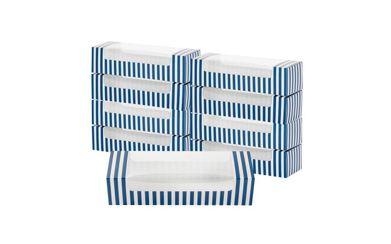 Blue and White Stripe Paper Box