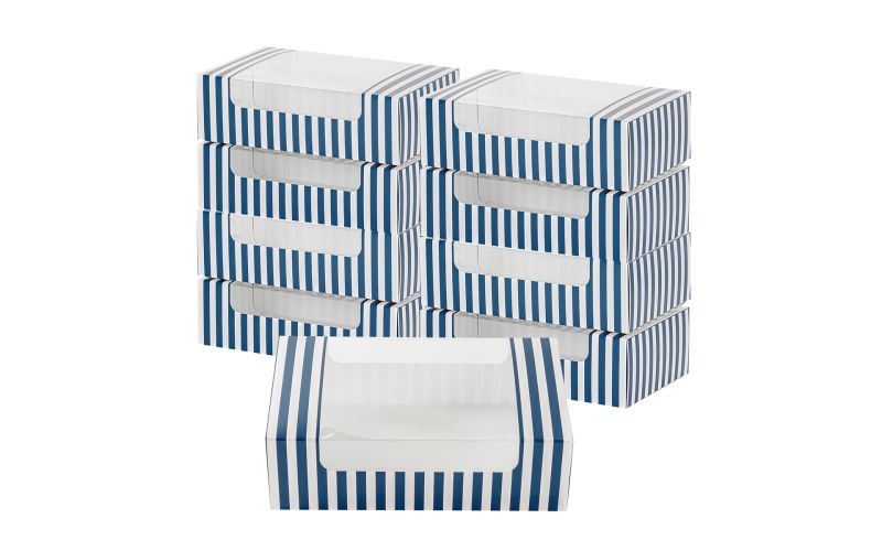 Blue and White Stripe Paper Box