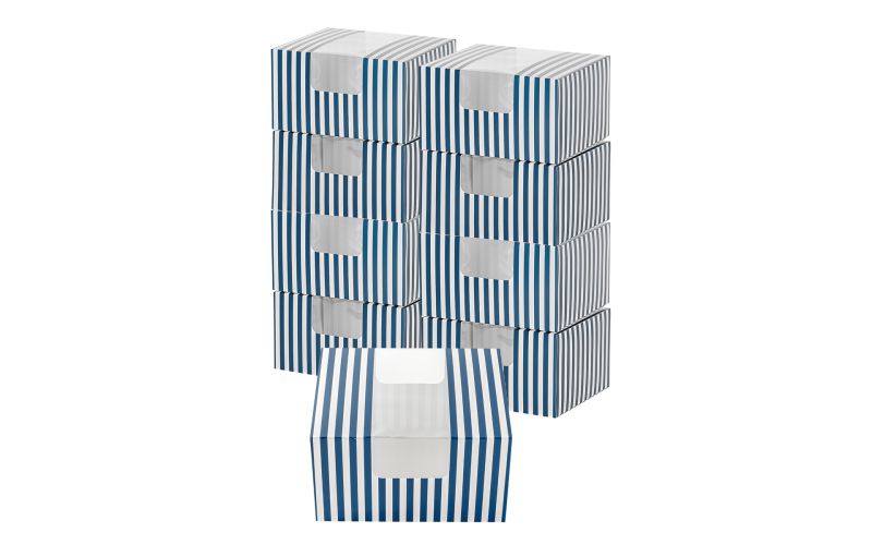 Blue & White Stripe Paper Box