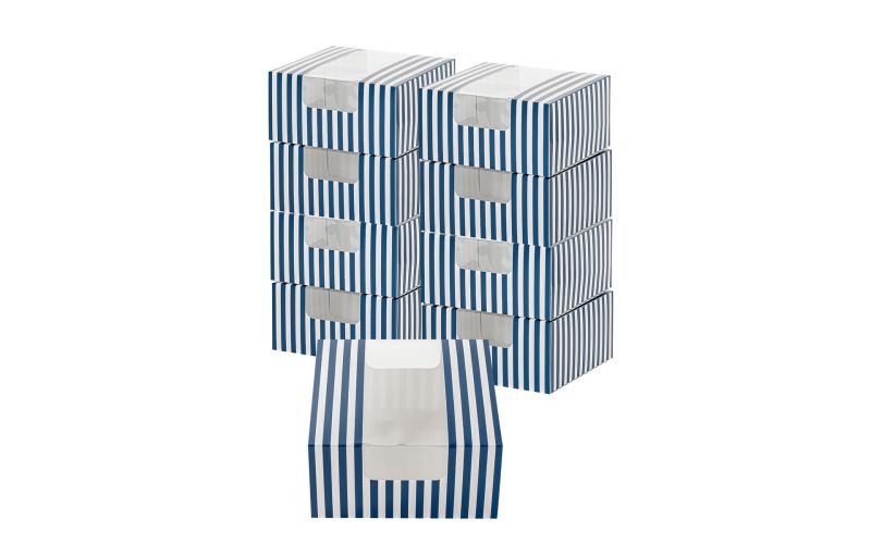 Blue and White Stripe Paper Box