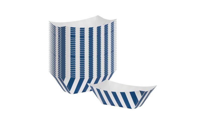 2 oz Blue & White Stripe Paper Boat
