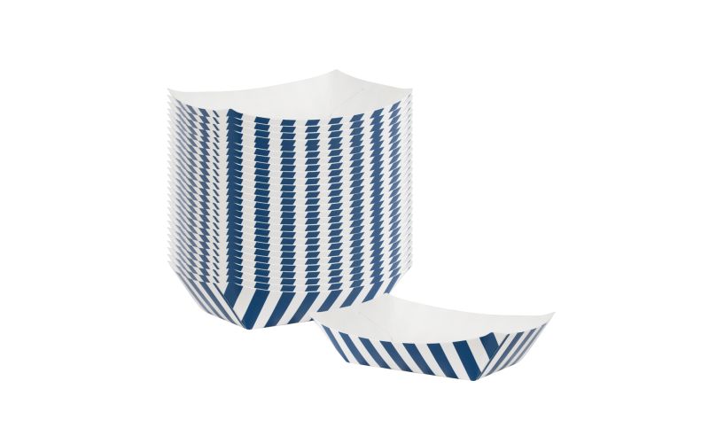 4 oz Blue & White Stripe Paper #25 Boat