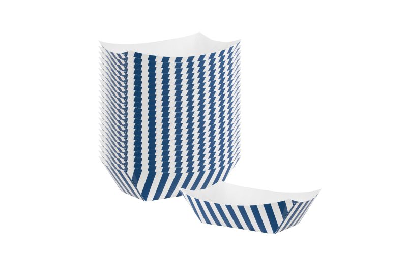 6 oz Blue & White Stripe Paper #40 Boat