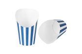 12 oz Round Blue & White Stripe Paper Incline Cup