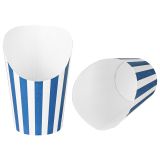 12 oz Round Blue & White Stripe Paper Incline Cup