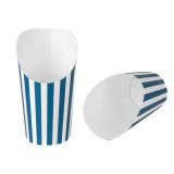 16 oz Round Blue & White Stripe Paper Incline Cup