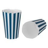 16 oz Blue & White Stripe Paper To Go Fry Cup