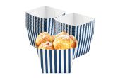 Square Blue & White Stripe Paper Snack Box