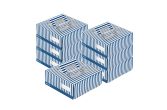 Square Blue and White Stripe Paper Box