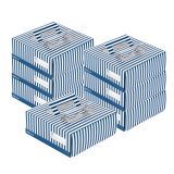 Square Blue and White Stripe Paper Box