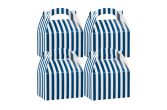 Blue & White Stripe Paper Lunch Box