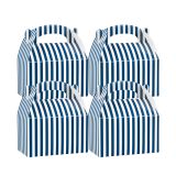 Blue & White Stripe Paper Lunch Box