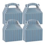 Blue & White Stripe Paper Lunch Box